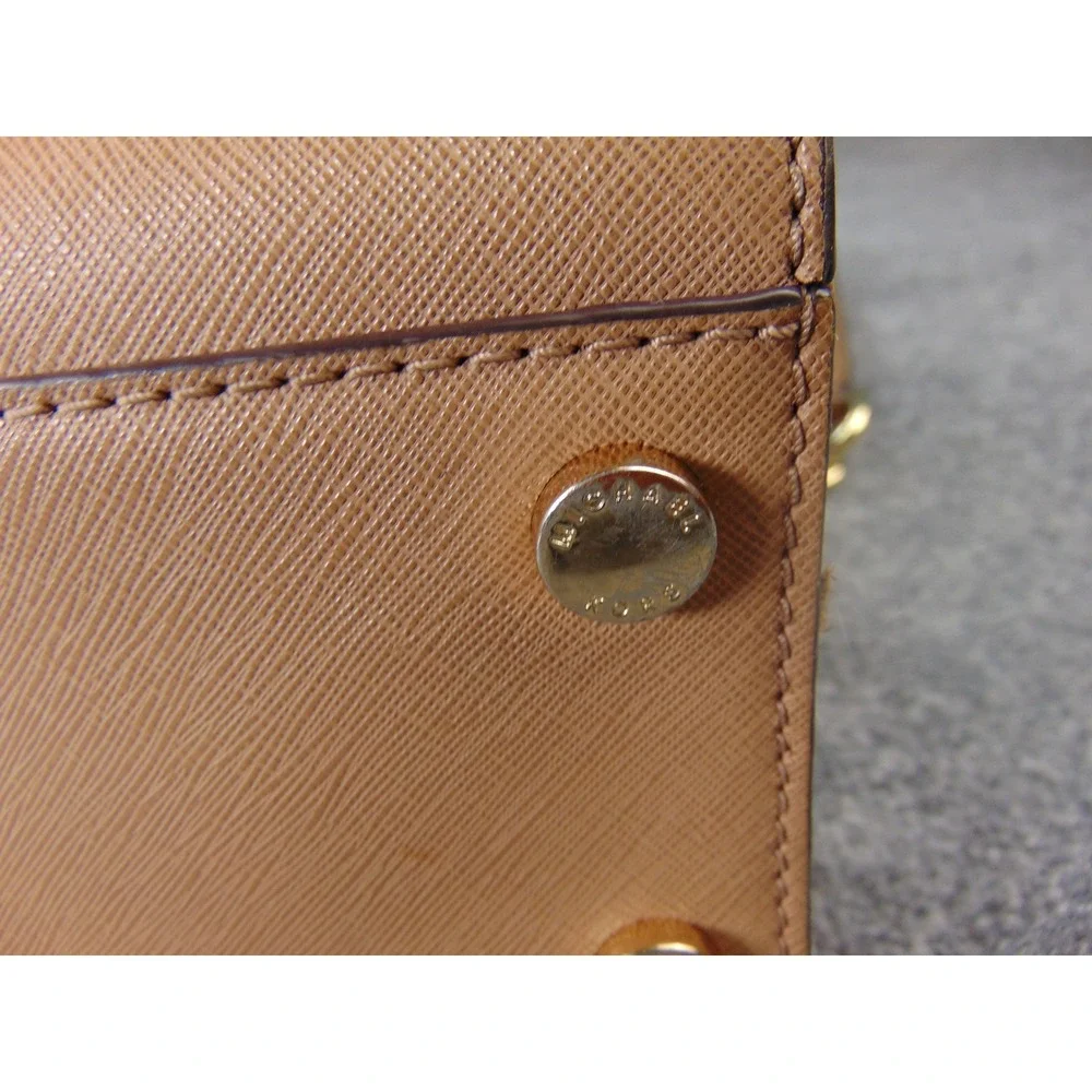 Michael Kors Hamilton Satchel Tan Brown Saffiano 38H7YHMS3L Handbag